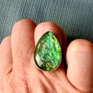 New Triplet Opal 925 Silver Ring.